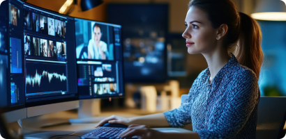 Specialist working with digital systems