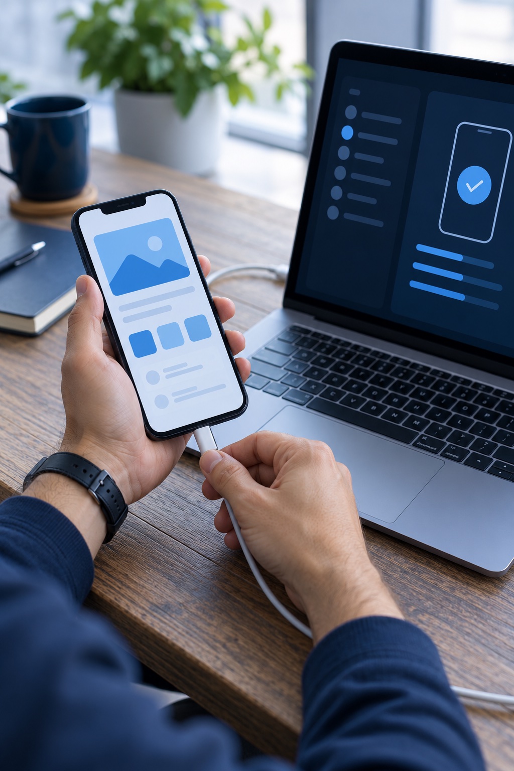 Testing a mobile application on a real device