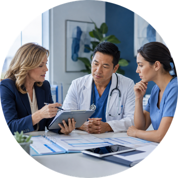 Reviewing practice workflow, staffing, and billing needs